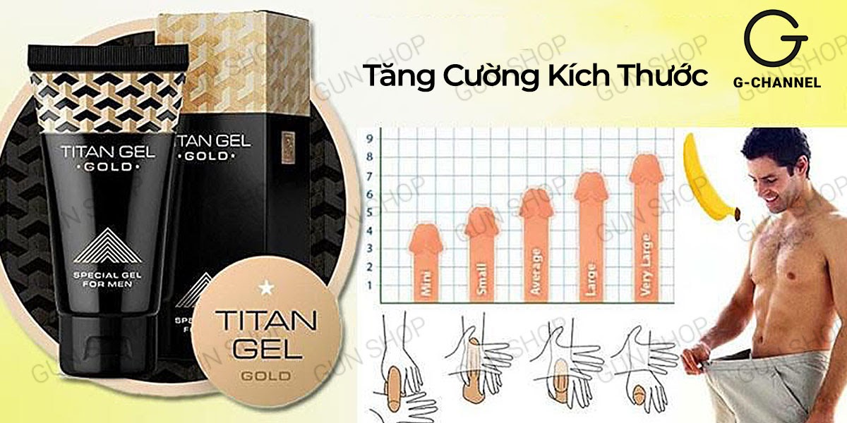 Gel bôi trơn Titan Gold tăng kích thước dương vật nhanh chóng 50ml