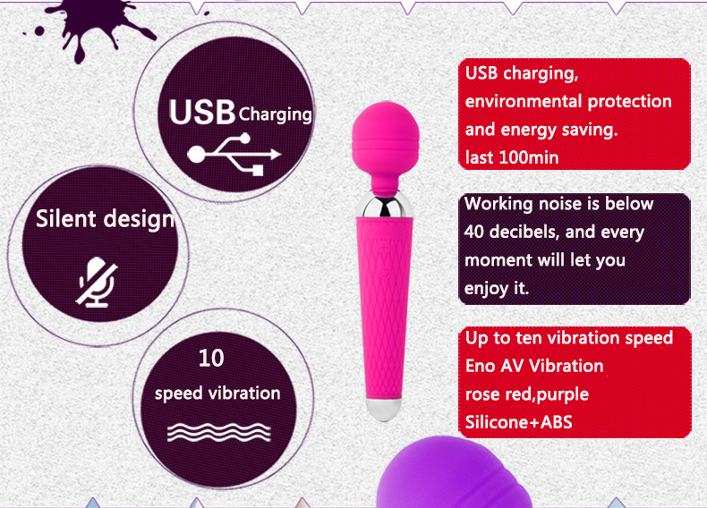 Chày rung tình yêu kích thích điểm G sạc USB 10 chế độ rung