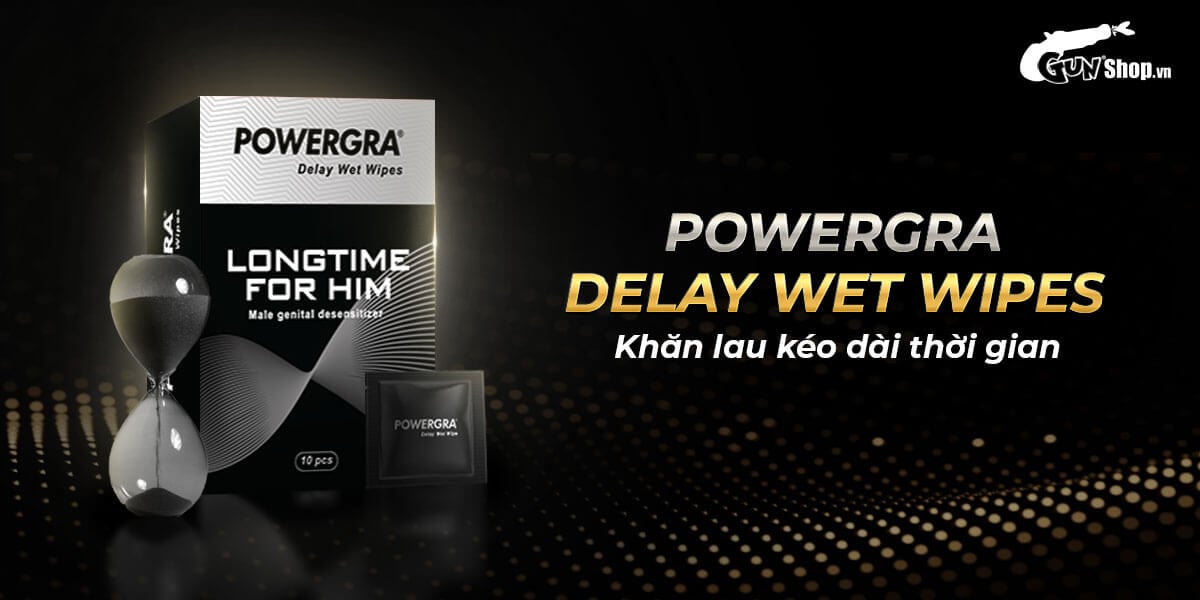 Khăn ướt Powergra Delay hộp 10 chiếc kéo dài thời gian quan hệ