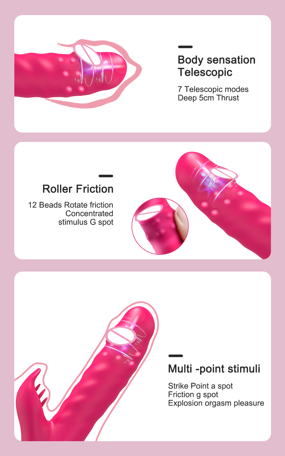 Dương vật giả đa năng rung thụt xoay kèm nhánh liếm kích thích