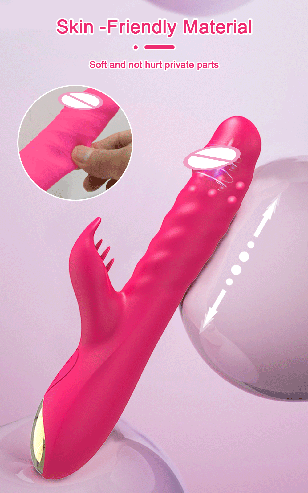 Dương vật giả đa năng rung thụt xoay kèm nhánh liếm kích thích