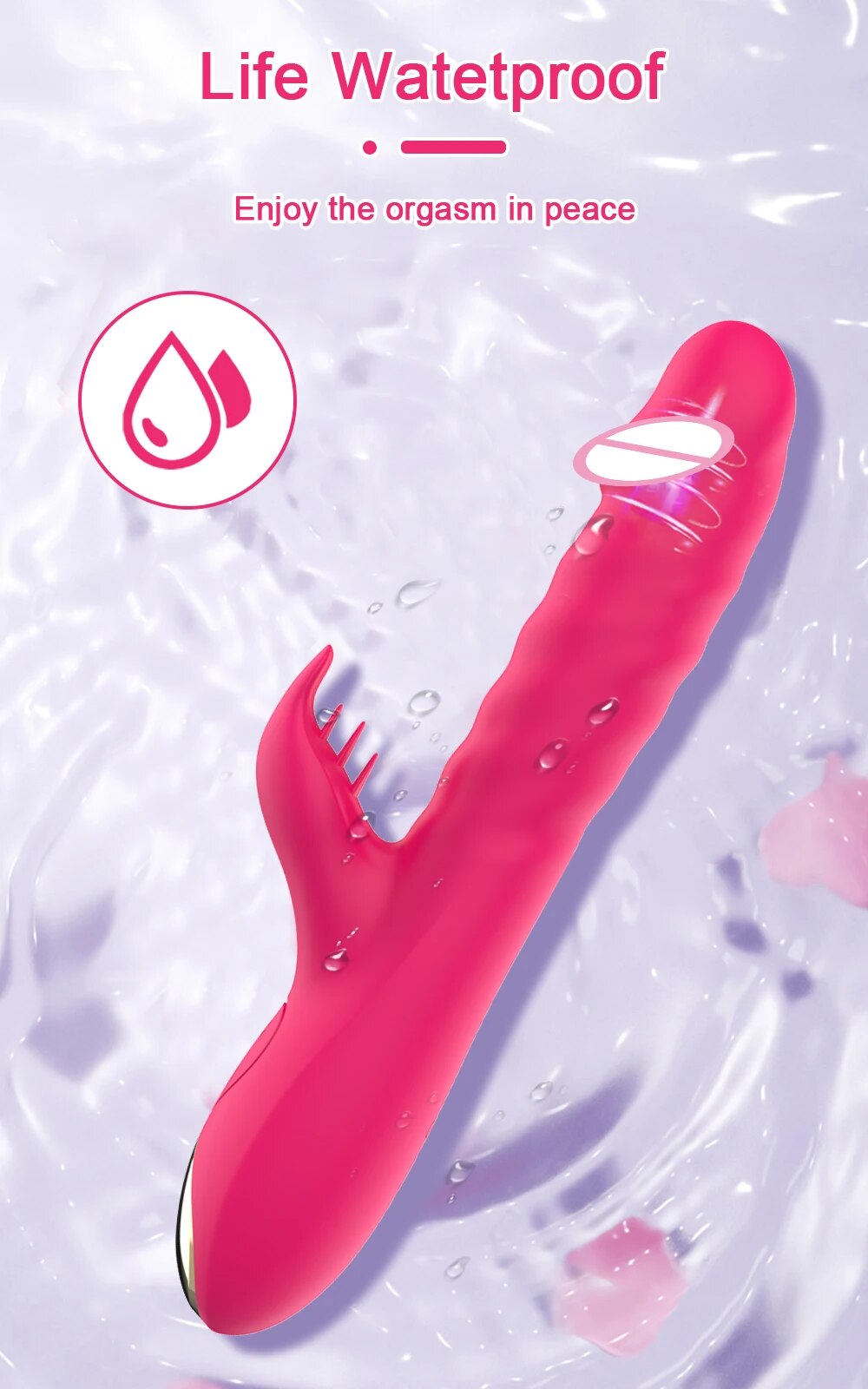 Dương vật giả đa năng rung thụt xoay kèm nhánh liếm kích thích