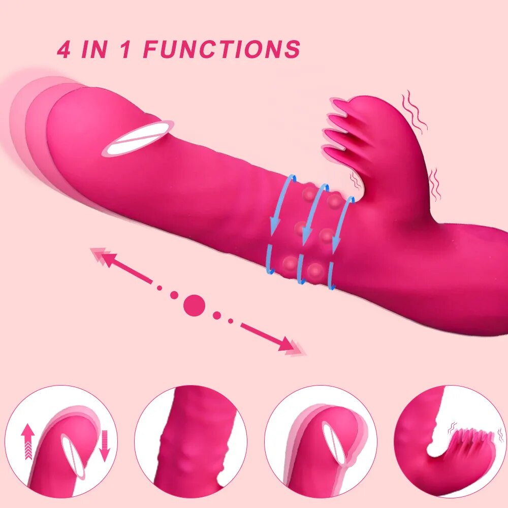 Dương vật giả đa năng rung thụt xoay kèm nhánh liếm kích thích