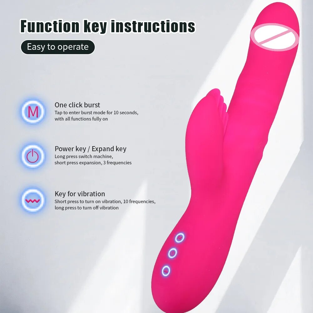 Dương vật giả đa năng rung thụt xoay kèm nhánh liếm kích thích