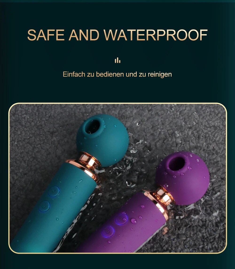 Chày rung 2 đầu 3 in 1 thụt hút massage kích thích cảm xúc