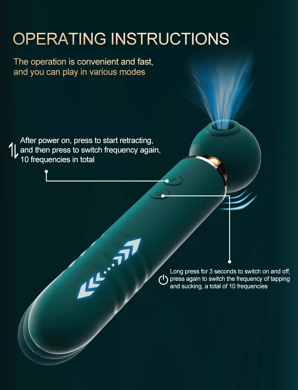 Chày rung 2 đầu 3 in 1 thụt hút massage kích thích cảm xúc