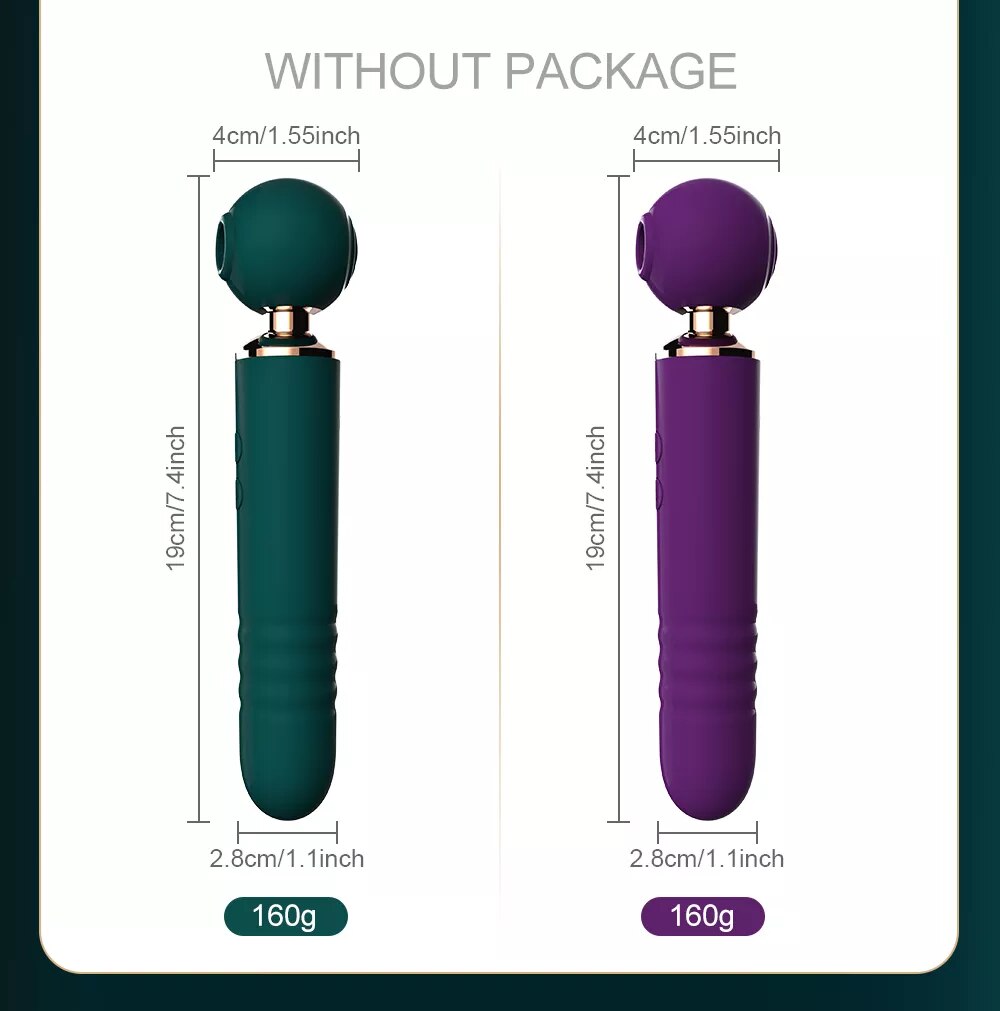 Chày rung 2 đầu 3 in 1 thụt hút massage kích thích cảm xúc