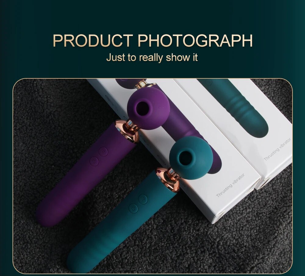 Chày rung 2 đầu 3 in 1 thụt hút massage kích thích cảm xúc