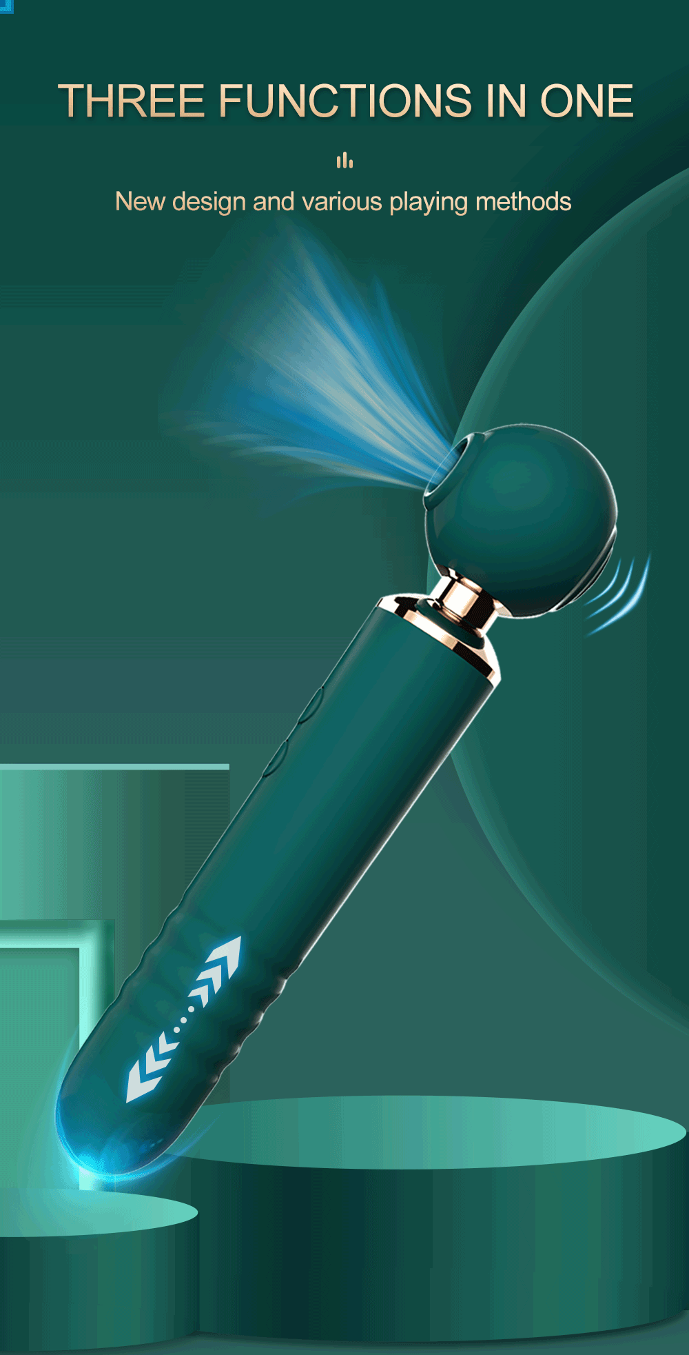 Chày rung 2 đầu 3 in 1 thụt hút massage kích thích cảm xúc