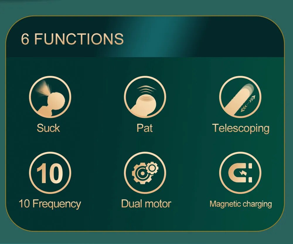 Chày rung 2 đầu 3 in 1 thụt hút massage kích thích cảm xúc