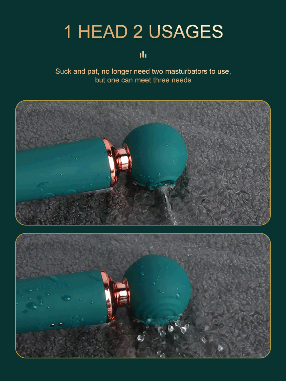 Chày rung 2 đầu 3 in 1 thụt hút massage kích thích cảm xúc