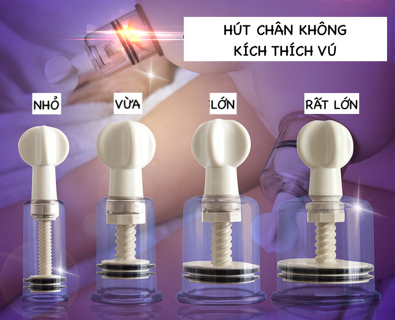 Bộ dụng cụ kích thích ngực hút chân không giảm stress siêu kích thích an toàn