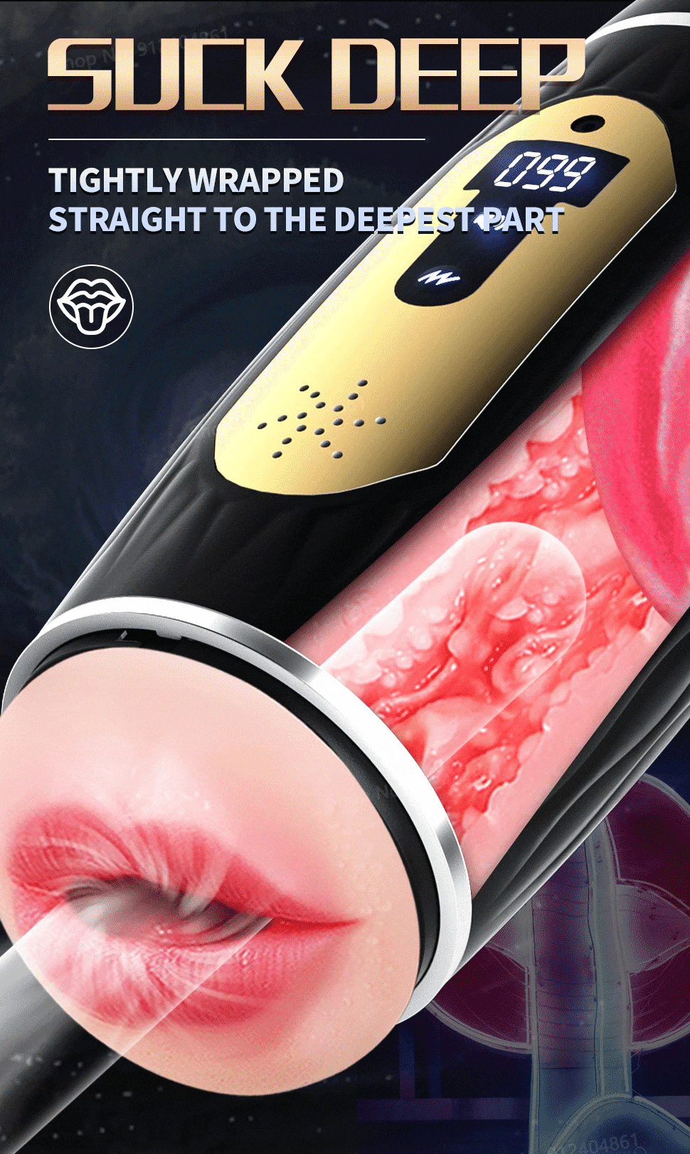 Âm đạo giả cao cấp rung thổi kèn bú mút kích thích nam