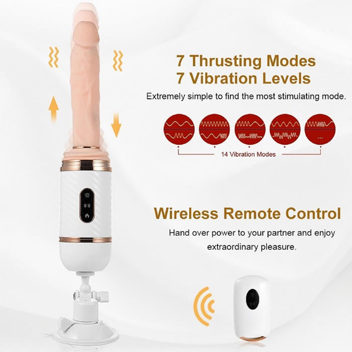 Dương vật giả Cyclone Fire rung thụt điều khiển xa sưởi ấm sạc USB kích thích mạnh