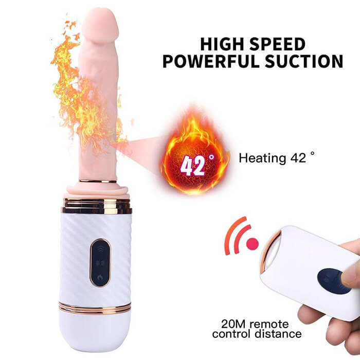 Dương vật giả Cyclone Fire rung thụt điều khiển xa sưởi ấm sạc USB kích thích mạnh