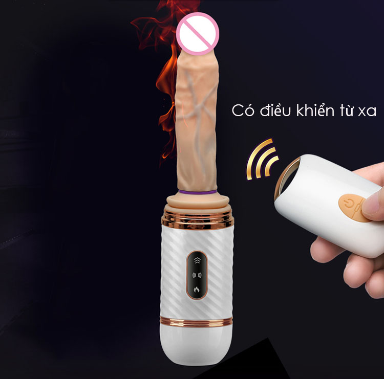 Dương vật giả Cyclone Fire rung thụt điều khiển xa sưởi ấm sạc USB kích thích mạnh
