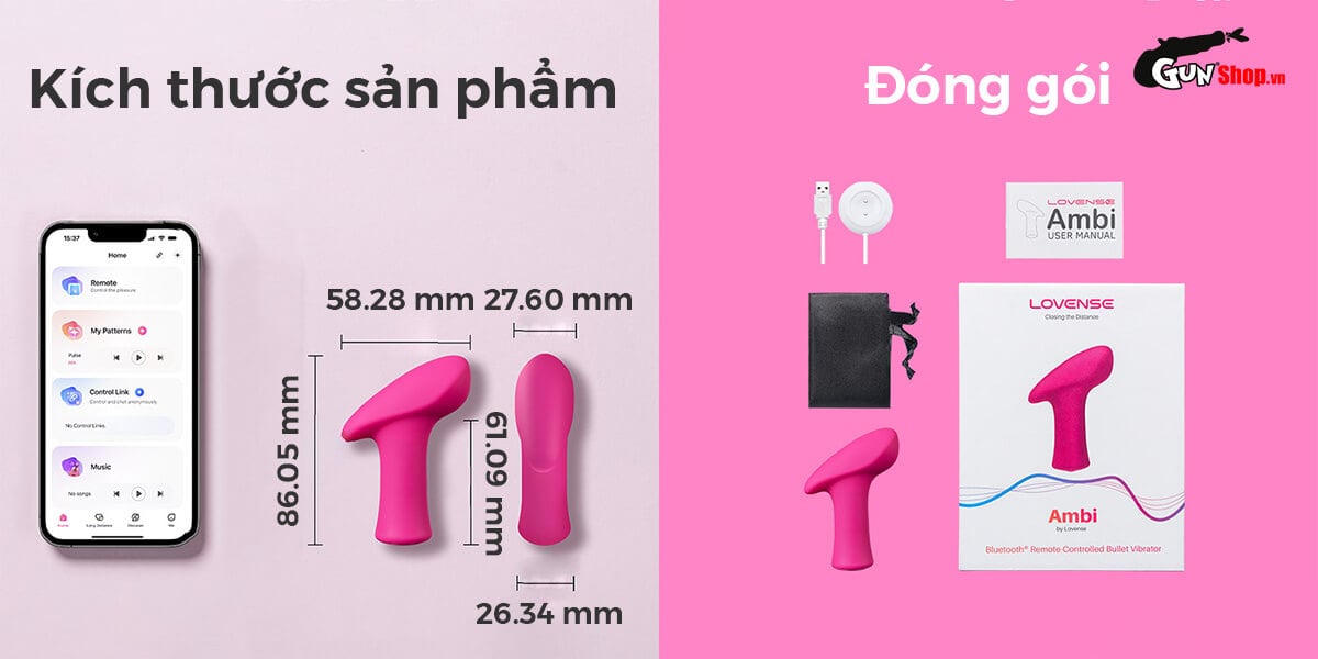 Máy Massage Điểm G Lovense Ambi App Điện Thoại Kích Thích