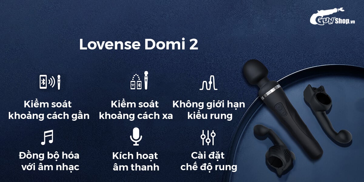 Chày rung Lovense Domi 2 không dây, điều khiển app, kích thích mạnh Chày rung Lovense Domi 2 không dây, điều khiển app, kích thích mạnh