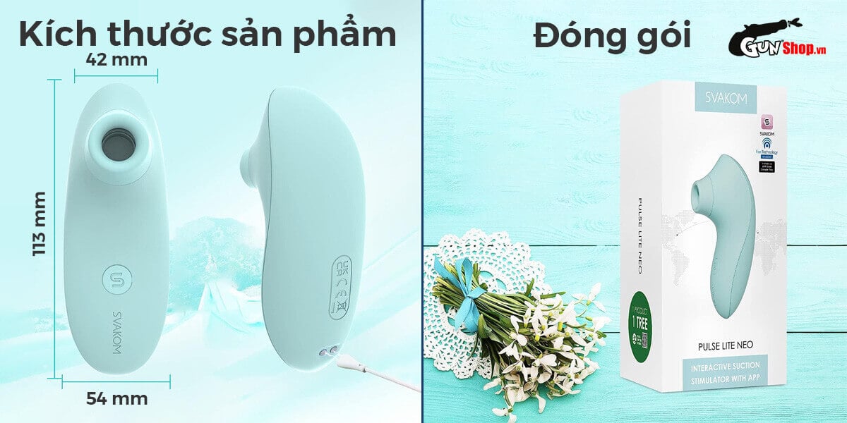 Máy massage điểm G Svakom Pulse Lite Neo bú hút pin sạc bluetooth