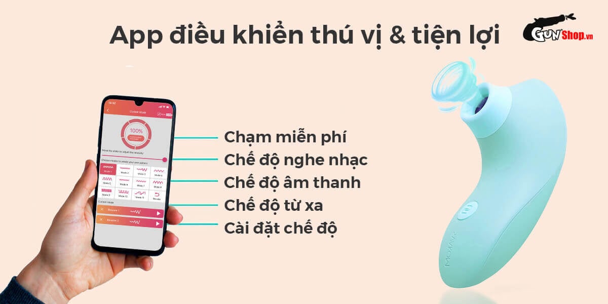 Máy massage điểm G Svakom Pulse Lite Neo bú hút pin sạc bluetooth