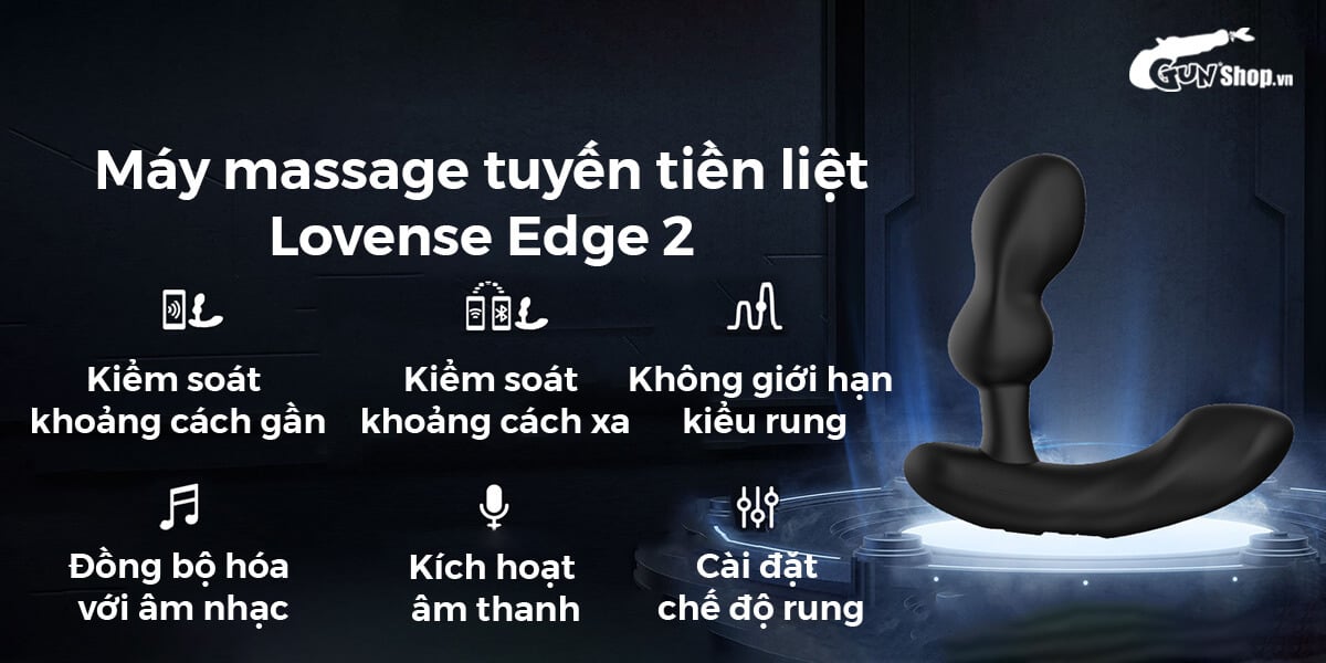 Lovense Edge 2 máy massage tuyến tiền liệt L hình điều khiển app tiện lợi Lovense Edge 2 máy massage tuyến tiền liệt L hình điều khiển app tiện lợi