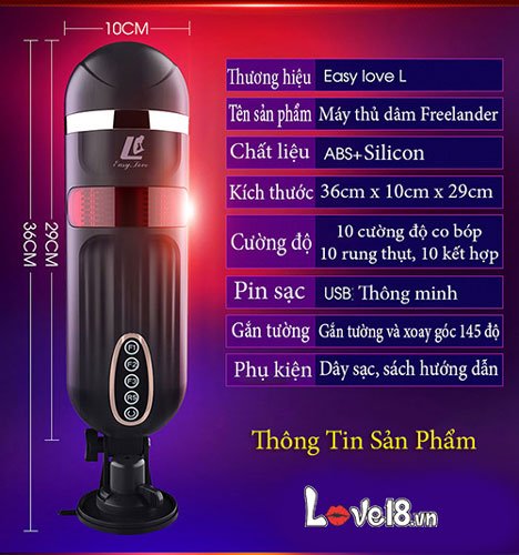 Máy Âm Đạo Giả FreeLander Cao Cấp Rung Thụt Mạnh Nhật Bản Pin Sạc