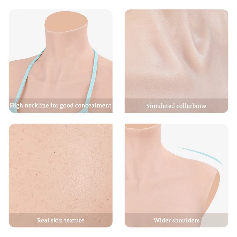 Ngực giả silicone cổ cao KUMIHO cosplay gay đồng tính nam chất lượng