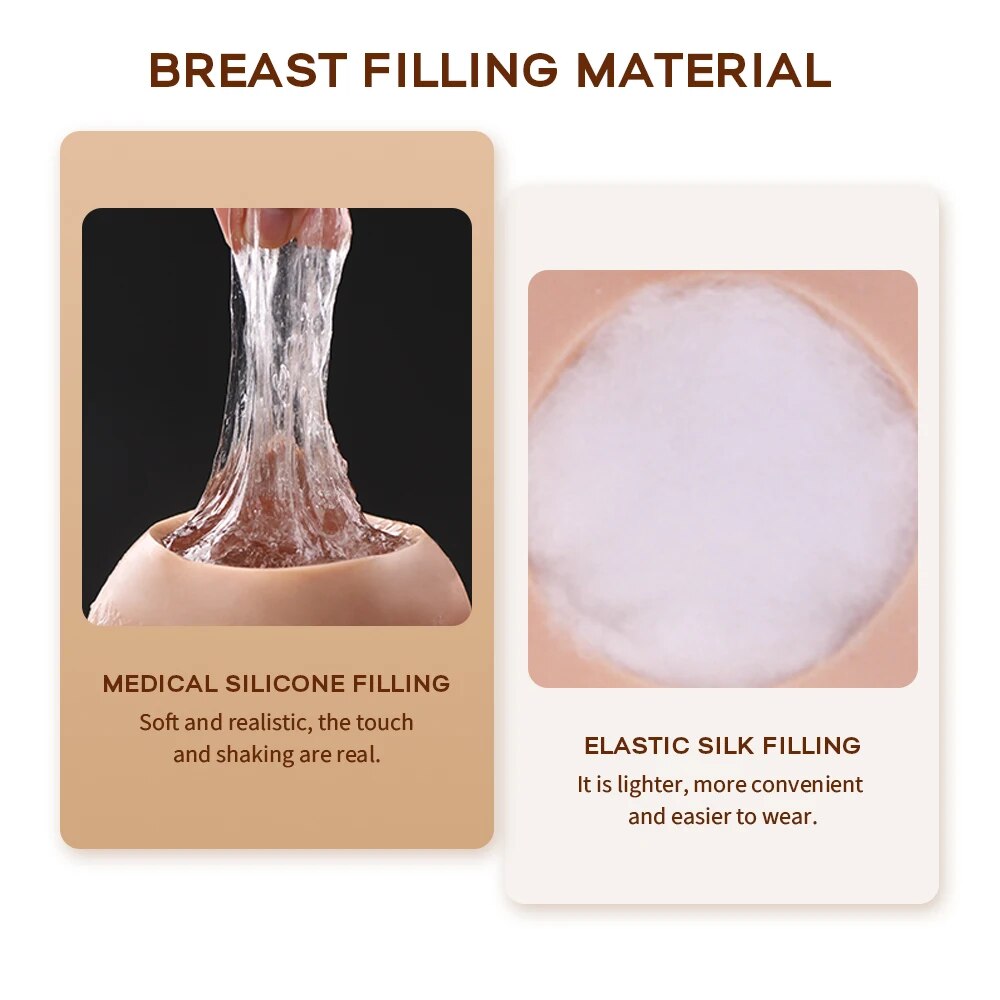 Ngực giả silicone cổ cao KUMIHO cosplay gay đồng tính nam chất lượng