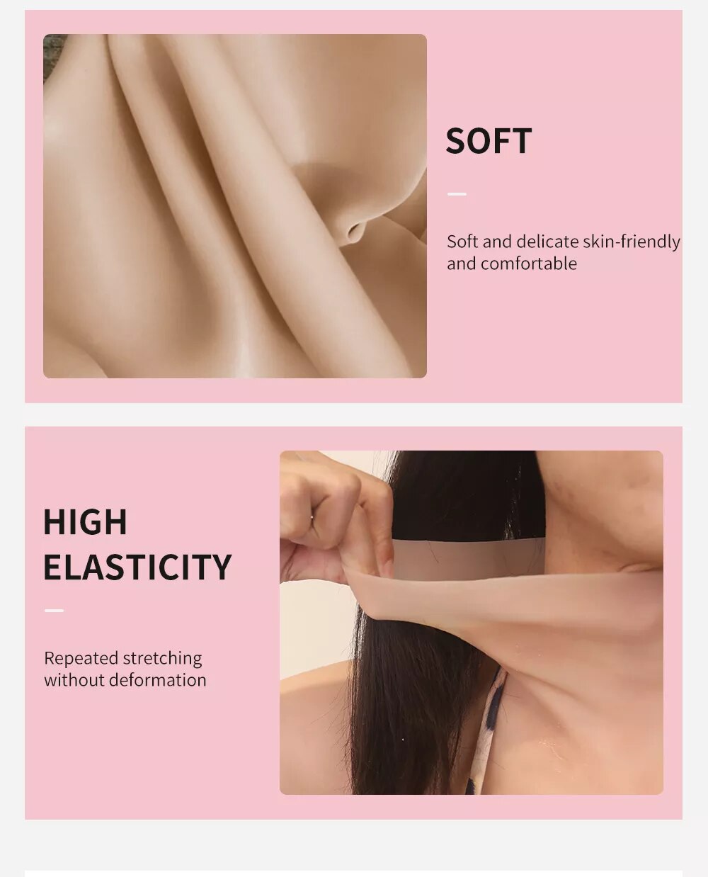 Ngực giả Silicone Cosplay Drag Queen nam nữ Siêu Thật, Mềm Mại