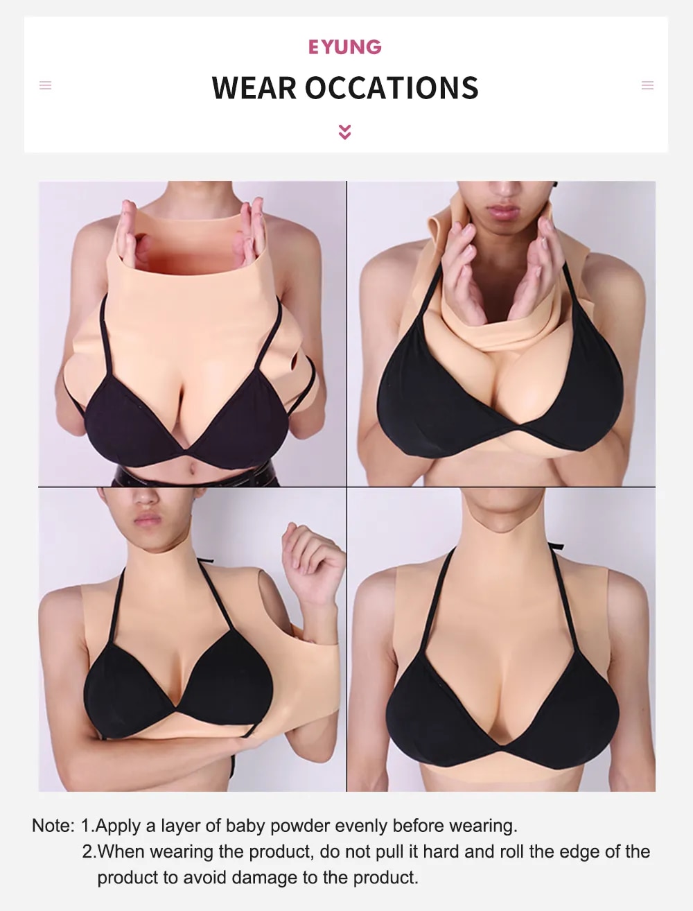 Ngực giả Silicone Cosplay Drag Queen nam nữ Siêu Thật, Mềm Mại