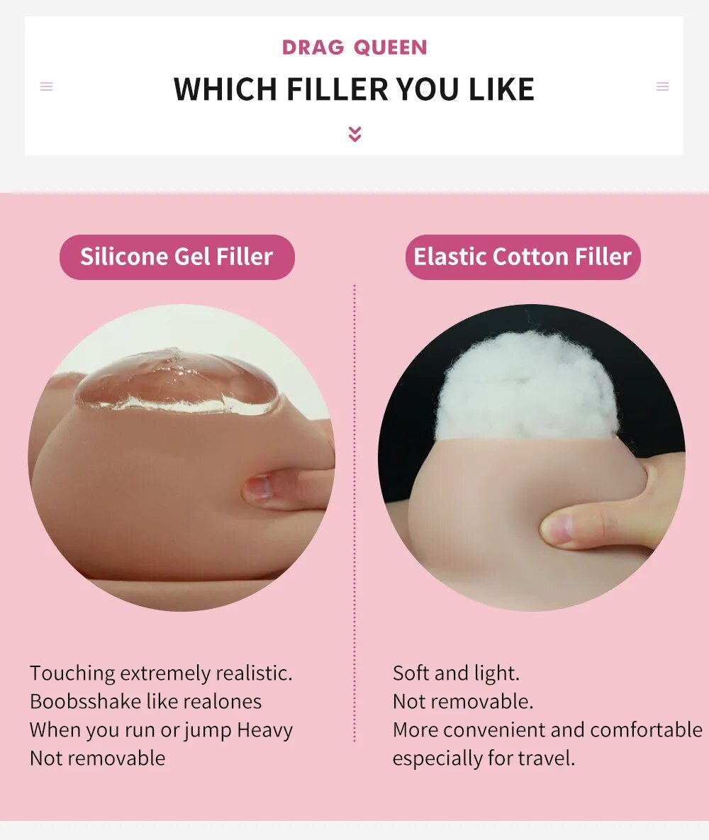 Ngực giả Silicone Cosplay Drag Queen nam nữ Siêu Thật, Mềm Mại