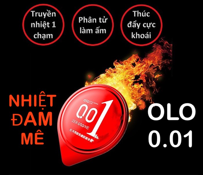 Bao cao su Olo Thin 0.01 đỏ gai nổi siêu mỏng tăng khoái cảm hộp 10c Bao cao su Olo Thin 0.01 đỏ gai nổi siêu mỏng tăng khoái cảm hộp 10c