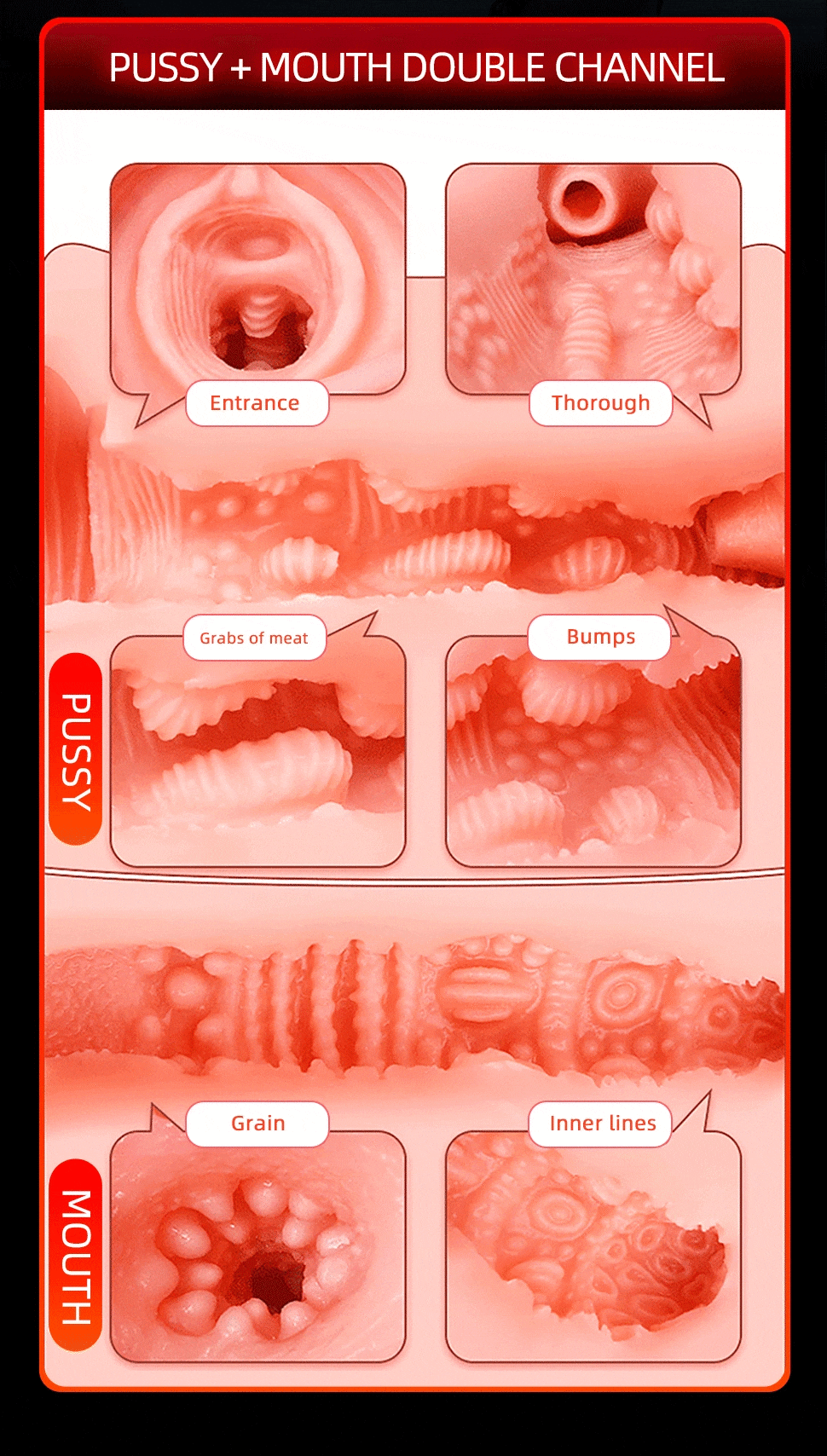 Âm Đạo Giả Silicon Man Fanle Rung 3D Kích Thích Chân Thật