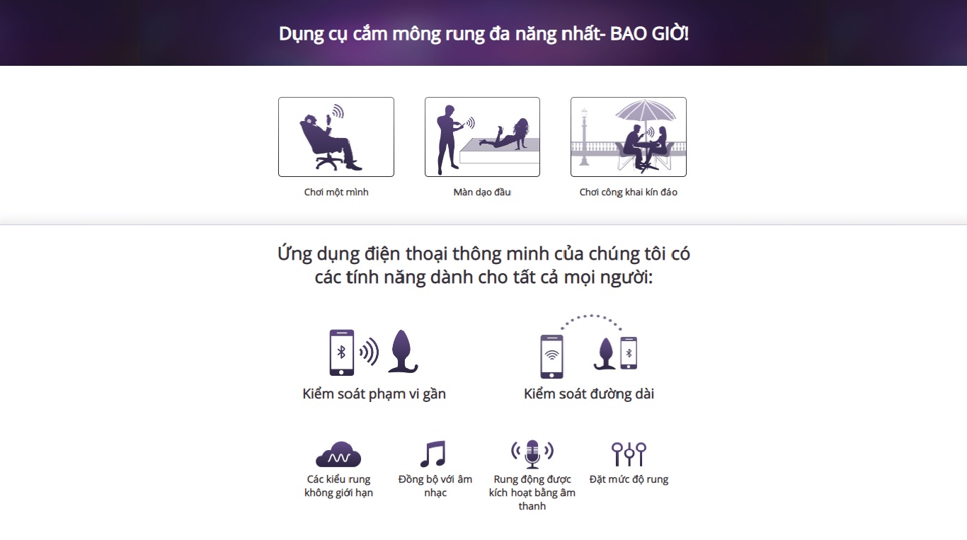 Phích Cắm Hậu Môn Rung Mạnh Nhất - Điều Khiển App Lovense