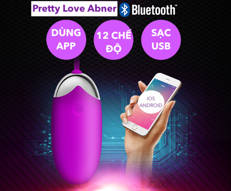 Trứng Rung Pretty Love Abner Wireless Điều Khiển Qua App Siêu Phê