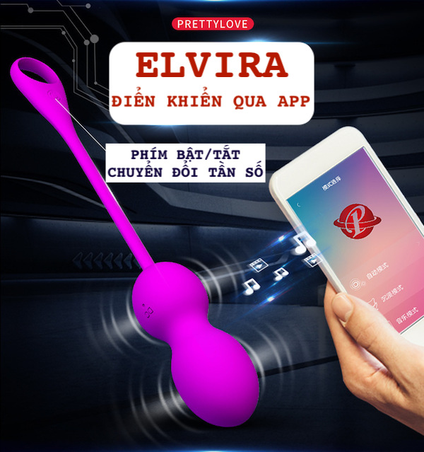 Trứng rung PrettyLove Elvira Bluetooth điều khiển qua app cao cấp Trứng rung PrettyLove Elvira Bluetooth điều khiển qua app cao cấp