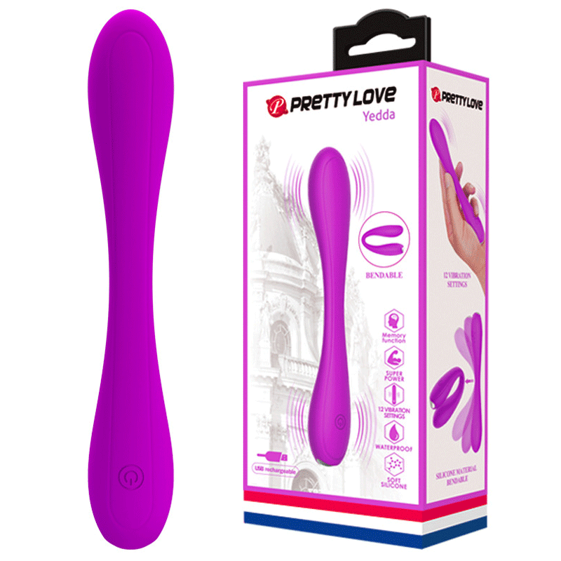 Que rung 2 đầu Pretty Love Yedda uốn cong silicon y tế đa chế độ