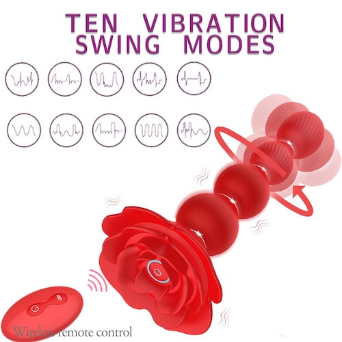 Que rung hậu môn hoa hồng điều khiển từ xa 10 chế độ kích thích