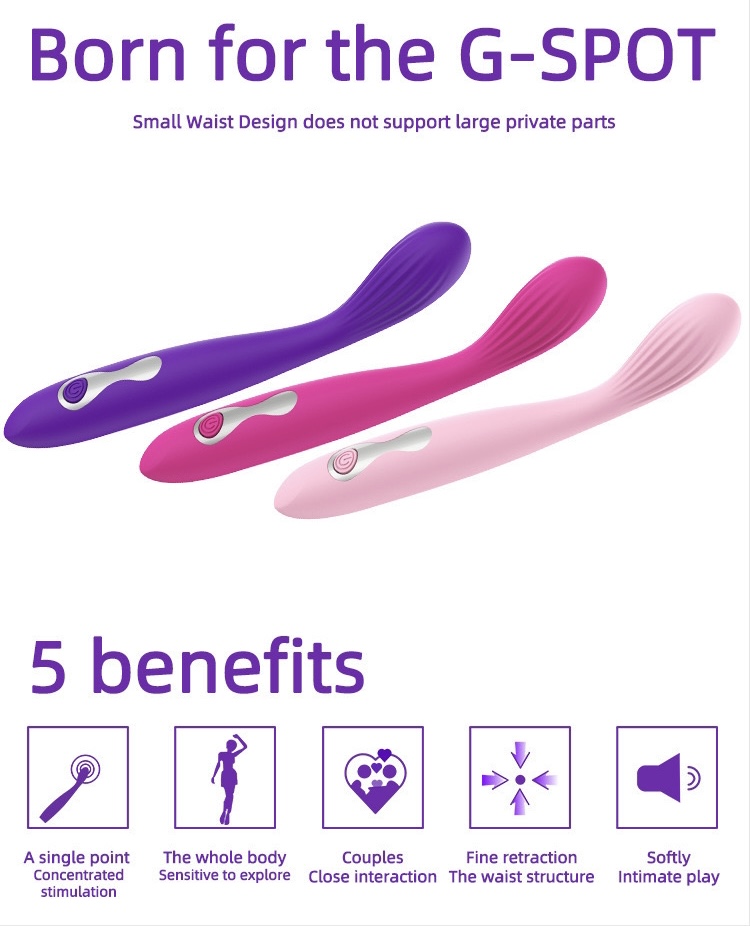 Que Rung Móc Điểm G Guerlani Silicone Pin Sạc 10 Chế Độ