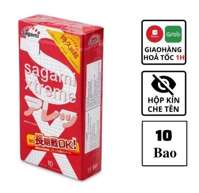 Bao Cao Su Sagami Xtreme Feel Long gân gai siêu mỏng tăng khoái cảm hộp 10 Bao Cao Su Sagami Xtreme Feel Long gân gai siêu mỏng tăng khoái cảm hộp 10