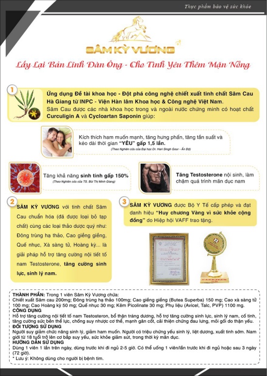 Thuốc Sâm Kỳ Vương tăng cường sinh lý nam chống xuất tinh sớm