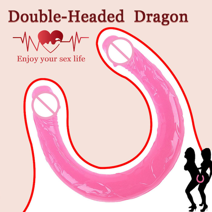 Dương vật giả 2 đầu trong suốt Double Dong đồ chơi les kích thích Dương vật giả 2 đầu trong suốt Double Dong đồ chơi les kích thích