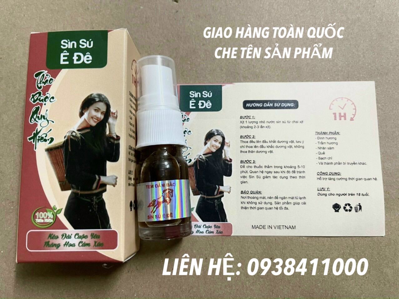Sìn sú Ê Đê chai lớn xịt chống xuất tinh sớm thảo dược tự nhiên Sìn sú Ê Đê chai lớn xịt chống xuất tinh sớm thảo dược tự nhiên
