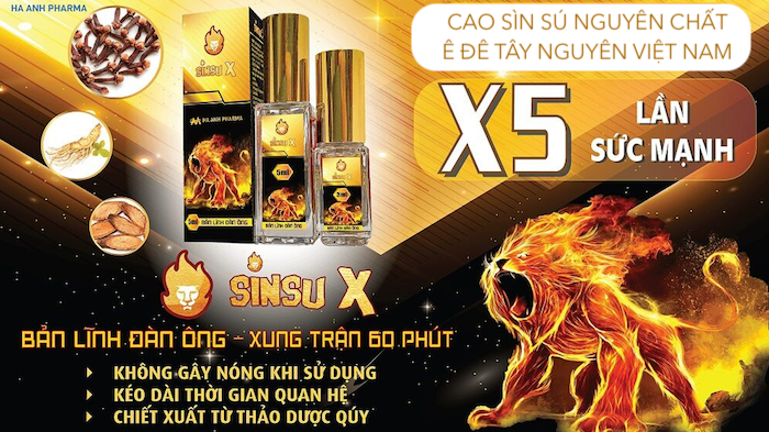 Sinsu X cao sìn sú thảo dược Ê Đê chai xịt kéo dài quan hệ Sinsu X cao sìn sú thảo dược Ê Đê chai xịt kéo dài quan hệ
