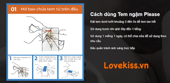 Tem ngậm Hàn Quốc 100mg - Hỗ trợ sinh lý nam giới hiệu quả