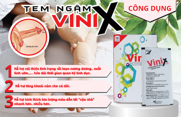 Tem ngậm Vinix 100mg Hàn Quốc tăng cường sinh lý chống xuất tinh sớm Tem ngậm Vinix 100mg Hàn Quốc tăng cường sinh lý chống xuất tinh sớm