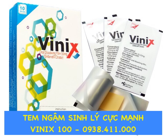 Tem ngậm Vinix 100mg Hàn Quốc tăng cường sinh lý chống xuất tinh sớm Tem ngậm Vinix 100mg Hàn Quốc tăng cường sinh lý chống xuất tinh sớm