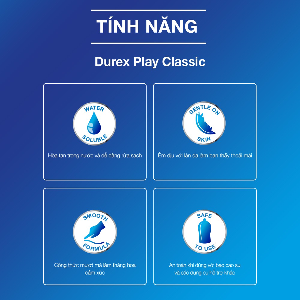 Gel bôi trơn Durex Play Classic 50ml an toàn dịu nhẹ chất lượng Gel bôi trơn Durex Play Classic 50ml an toàn dịu nhẹ chất lượng