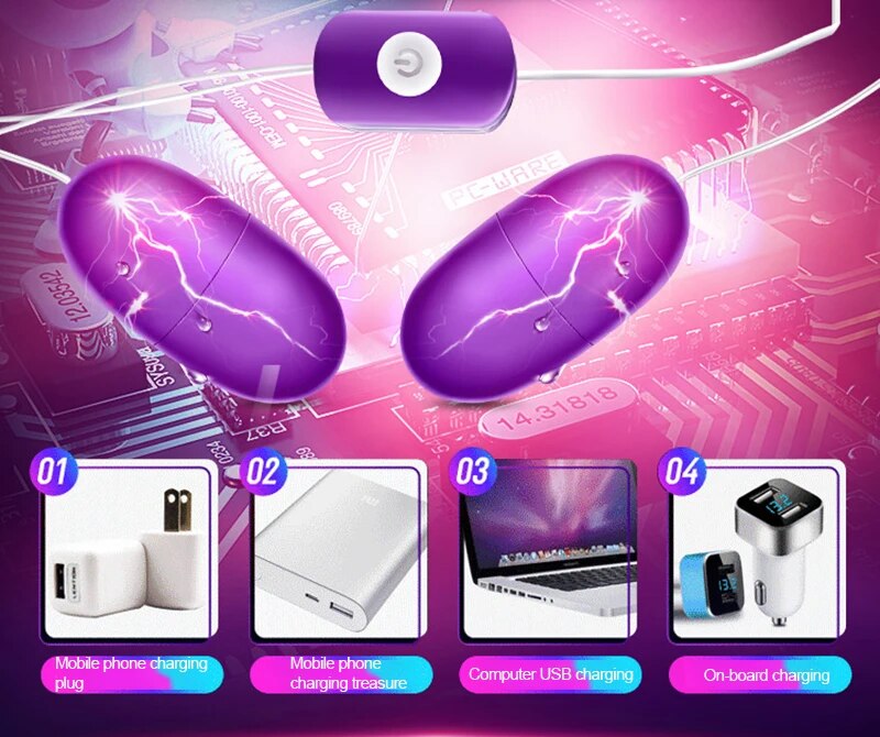 Trứng rung đôi sạc USB siêu mạnh kích thích cực phê