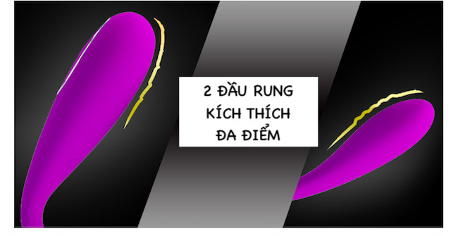 Trứng rung đôi Prettylove Algernon massage điểm G cao cấp không dây